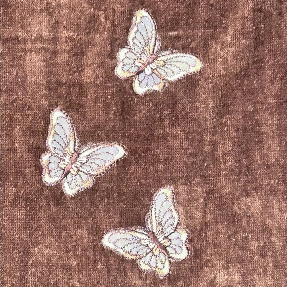 Vintage Matrex Embroidered Butterfly 3 Piece Towel Set MCM